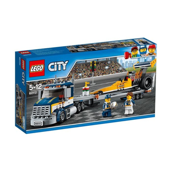LEGO CITY 60151 - Dragster Transporter Truck Trailer Driver Minifigure