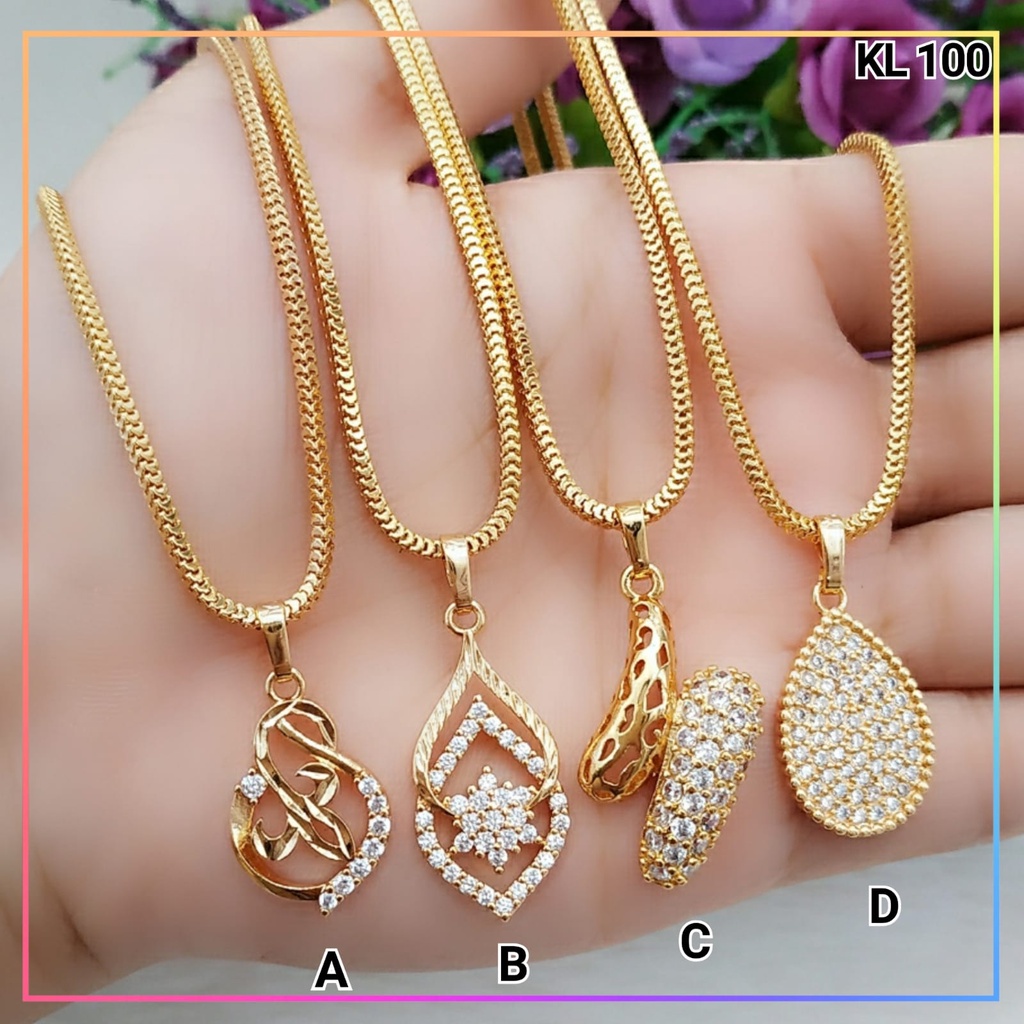 Kalung xuping kalung dewasa liontin cobra kombi rantai milano perhiasan lapis emas gold KL 100