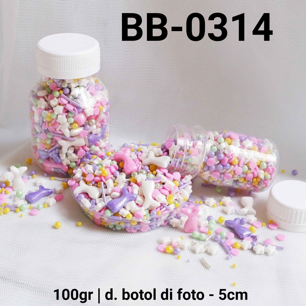 

BB-0314 Sprinkles sprinkle springkel 100gr ekor duyung ungu pink putih yamama baking grosir murah sprinkles cake dekorasi mutiara trimit decoration story sprinklestory sprinklesstory sprinkle story yamama baking