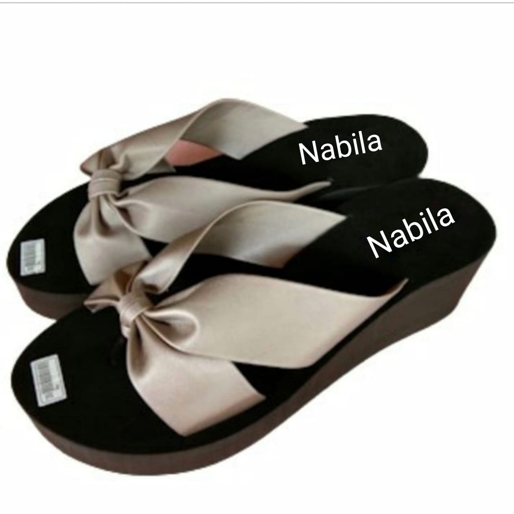 SANDAL WEDGES SILANG JEPIT WANITA