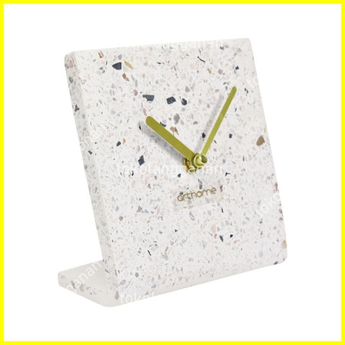 Arthome 14.5 Cm Jam Meja Terazzo - Putih
