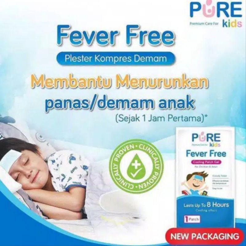 Pure Kids / Pure Baby Fever Free / Plester Penurun Panas / Cooling Patch Gel