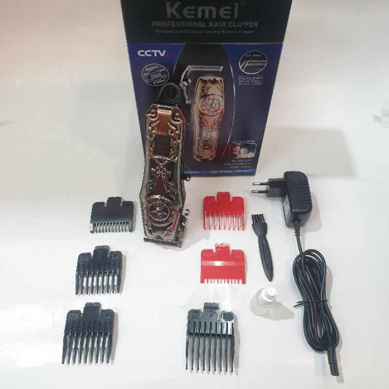 Kemei Cukur Rambut Cas elektrik Km 2617 Mesin potong rambut Profesional Salon