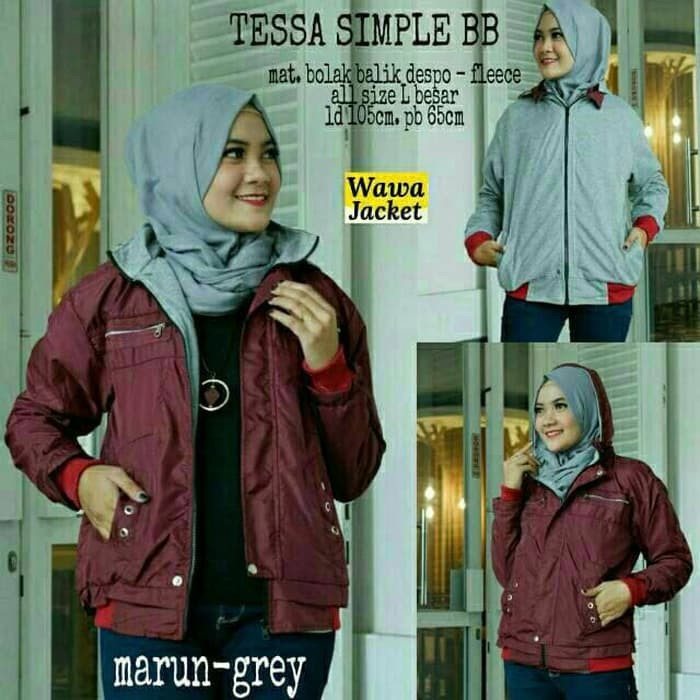 Jaket Tessa Simple bolak balik/Jaket BB/Jaket Mika /Jaket cewek bolak balik