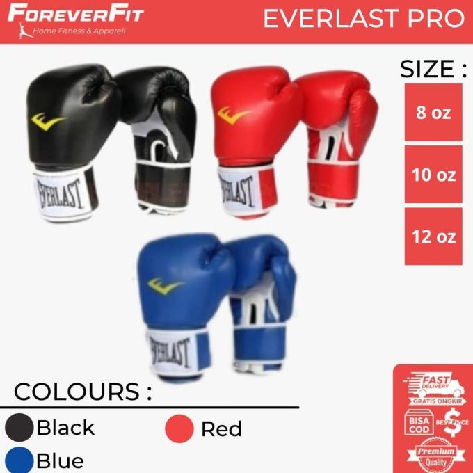 Sarung Tinju Boxing Muaythai Everlast Pro Training Boxing Gloves