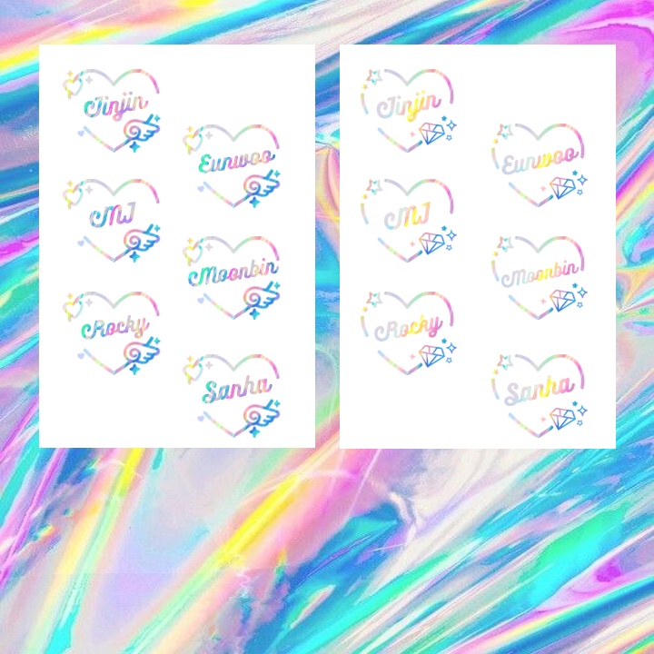 (MIN. 3PCS) STICKER ASTRO HOLOGRAM DECO FANMADE STIKER HIASAN LIGHTSTICK LAPTOP HANDPHONE