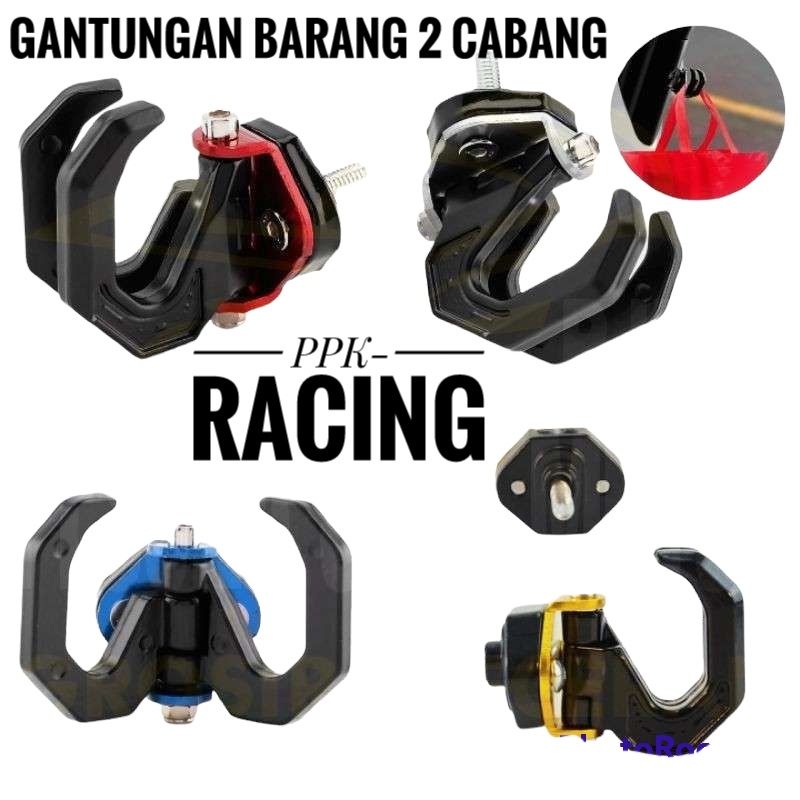 Gantungan Barang Motor 2 Cabang CNC Universal