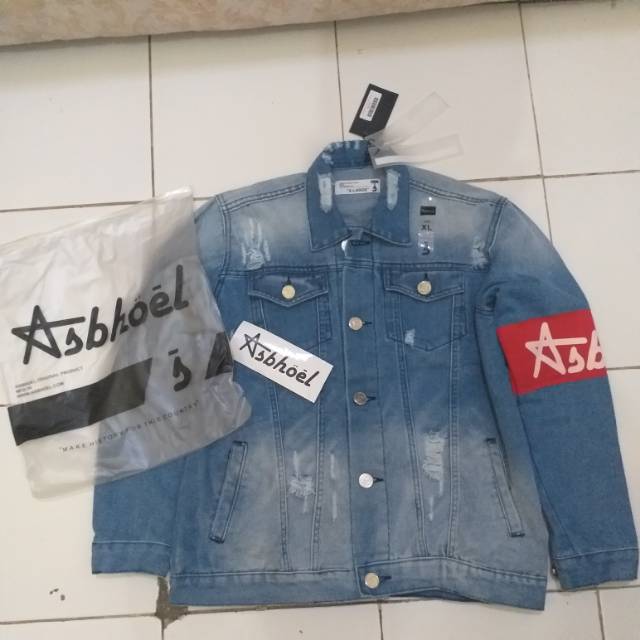 Asbhoel light blue armband Denim jacket (limited edition)