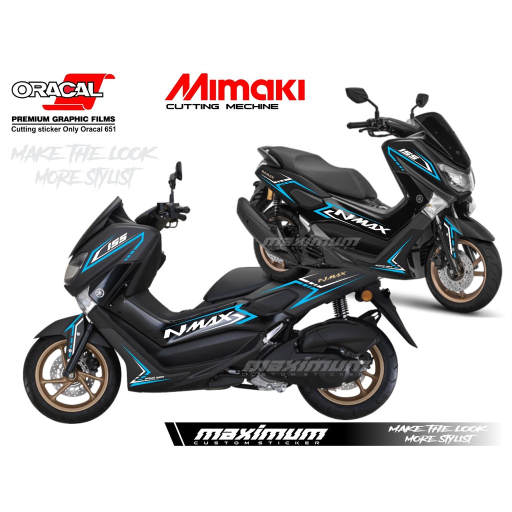 CUTTING STICKER NMAX - STRIPING ORACAL BIRU PUTIH