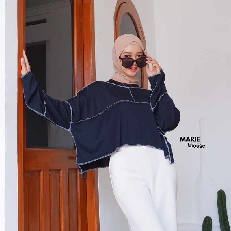 MARIE TOP BLOUSE / Haru Blouse Lengan Balon Atasan Wanita Lengan Balon