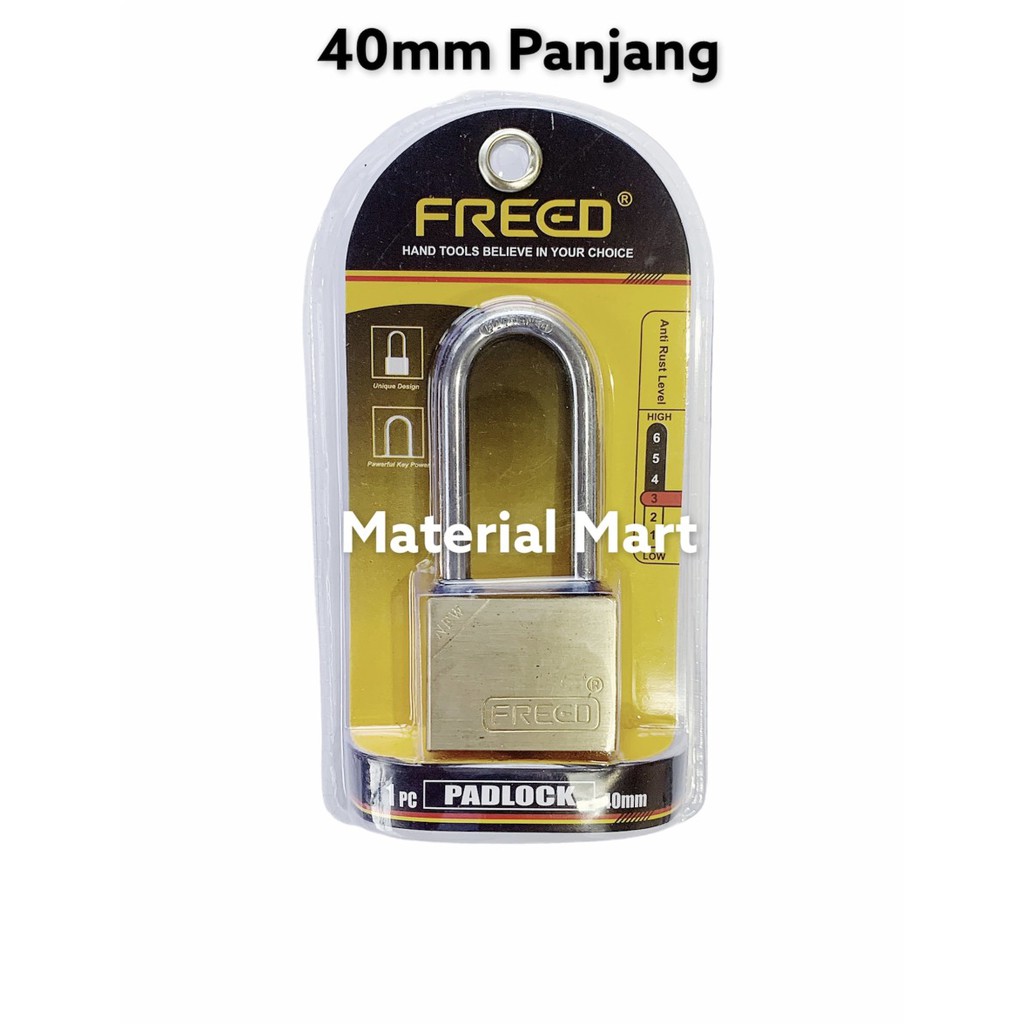 Gembok 40mm Pendek | Gembok Pintu Rumah Pagar 40 mm Panjang Besi | Material Mart