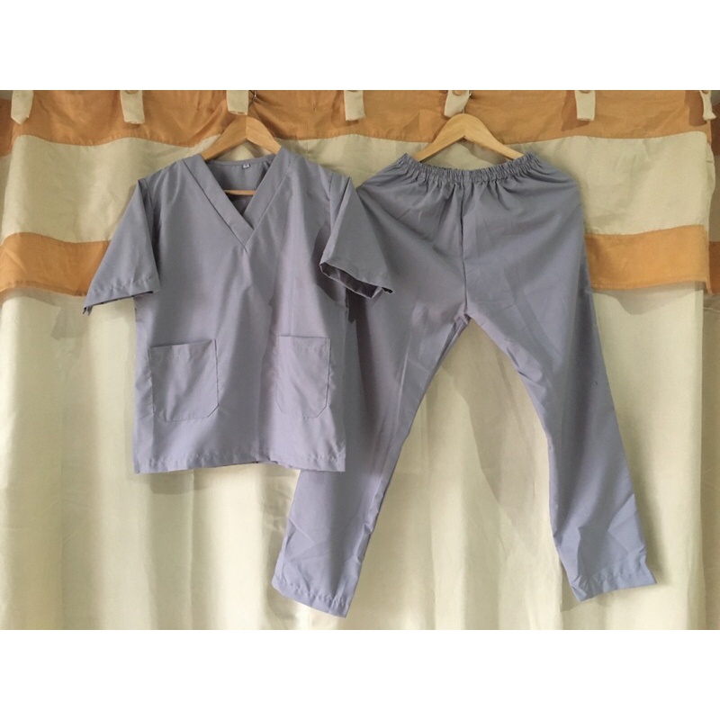 Baju Jaga / Baju OK / Baju OKA / Baju Operasi / Doctor Scrub / Seragam Medis / Baju Scrub-Baby Grey