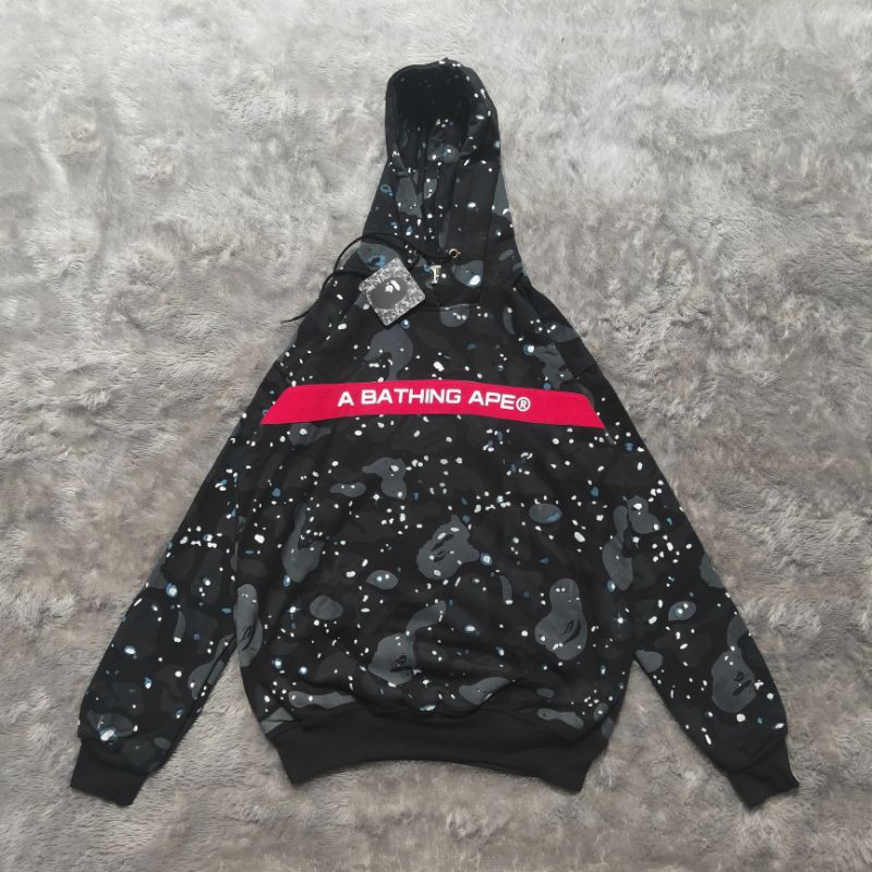 Sweater Hoodie Bape Galaxy Glow In The Dark Full Tag &amp; Lebel