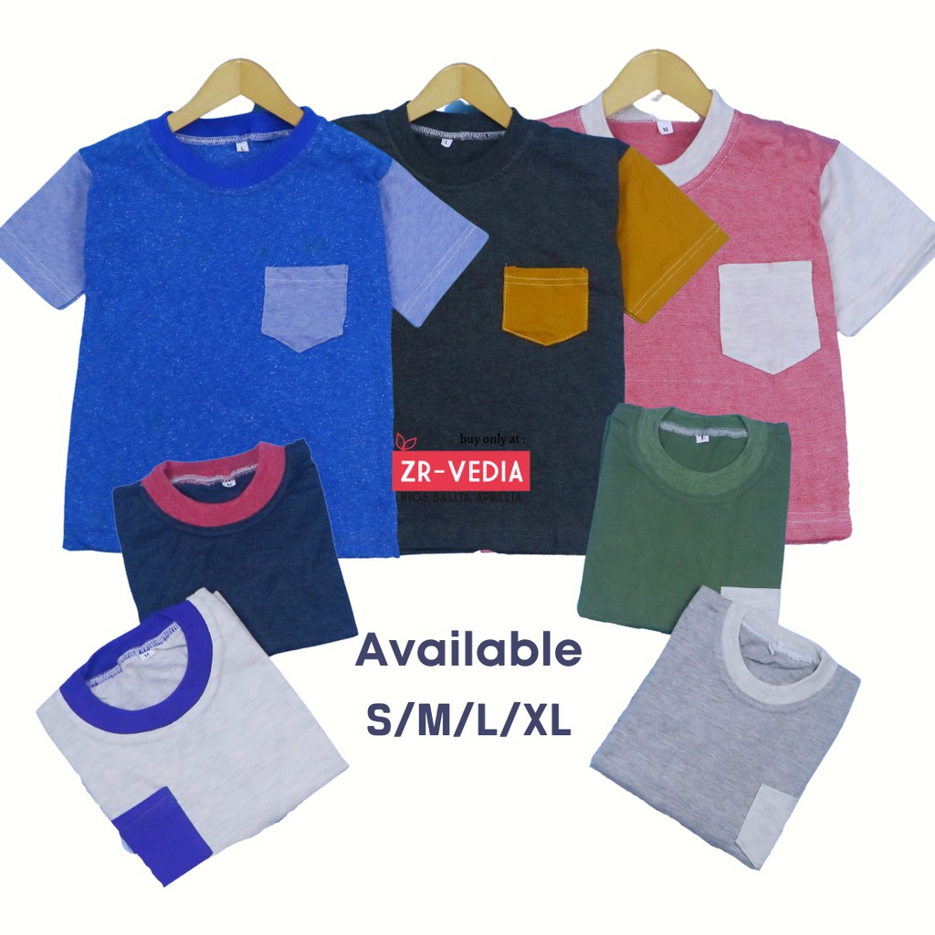 Kaos John Ethes uk Bayi 6-12 Bulan / Baju Polos Anak Laki-Laki Atasan Oblong Reglan Lengan Pendek Saku