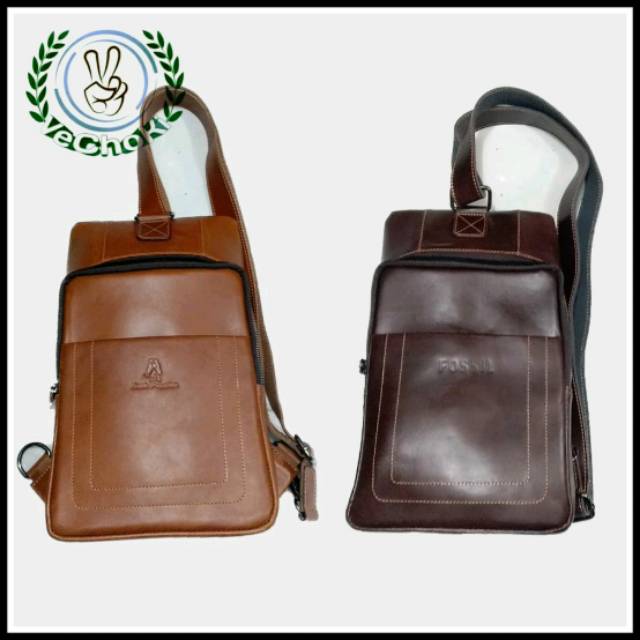 Tas Selempang Sling Bag Waist Bag Pria Kulit Sapi Asli - Hush Puppies CJJ615