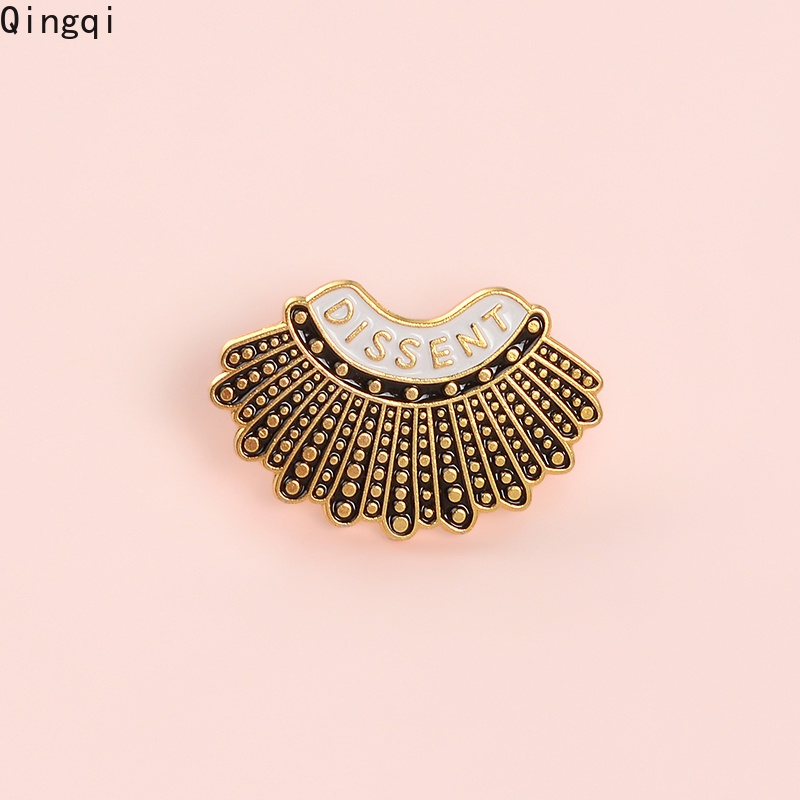 Bros Pin Enamel Desain Justice Feminist Power Equality Warna Hitam Untuk Kerah Kemeja Wanita