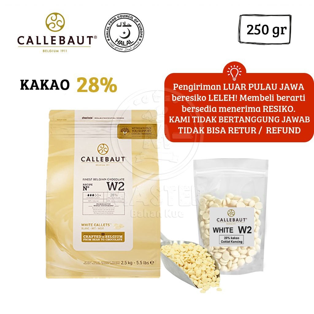 

Callebaut White Chocolate Couverture 28% [250gr] KHUSUS JNT, GOSEND & JNE YES
