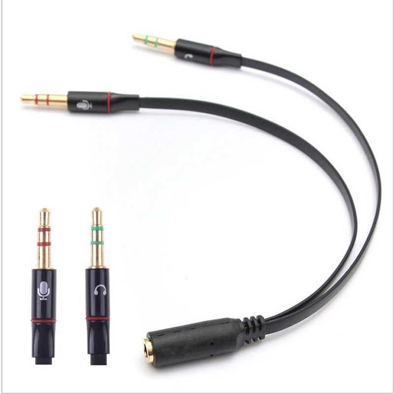 KABEL PEMISAH AUDIO 3.5mm TRRS F TO 2X TRS MIC dan SPEAKER STEREO MALE