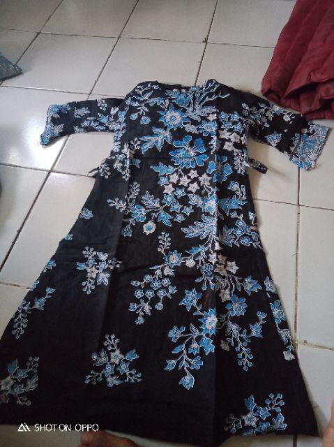 Batik Couple Keluarga Sania Ruffle Ori Ndoro Jowi Cibulan Biru