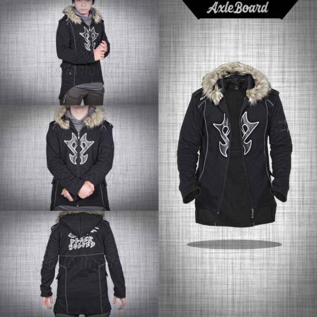 JAKET TRIBAL BULU HOODIE HITAM - JAKET AXLE - JAKET BULU - ORIGINAL AXLE