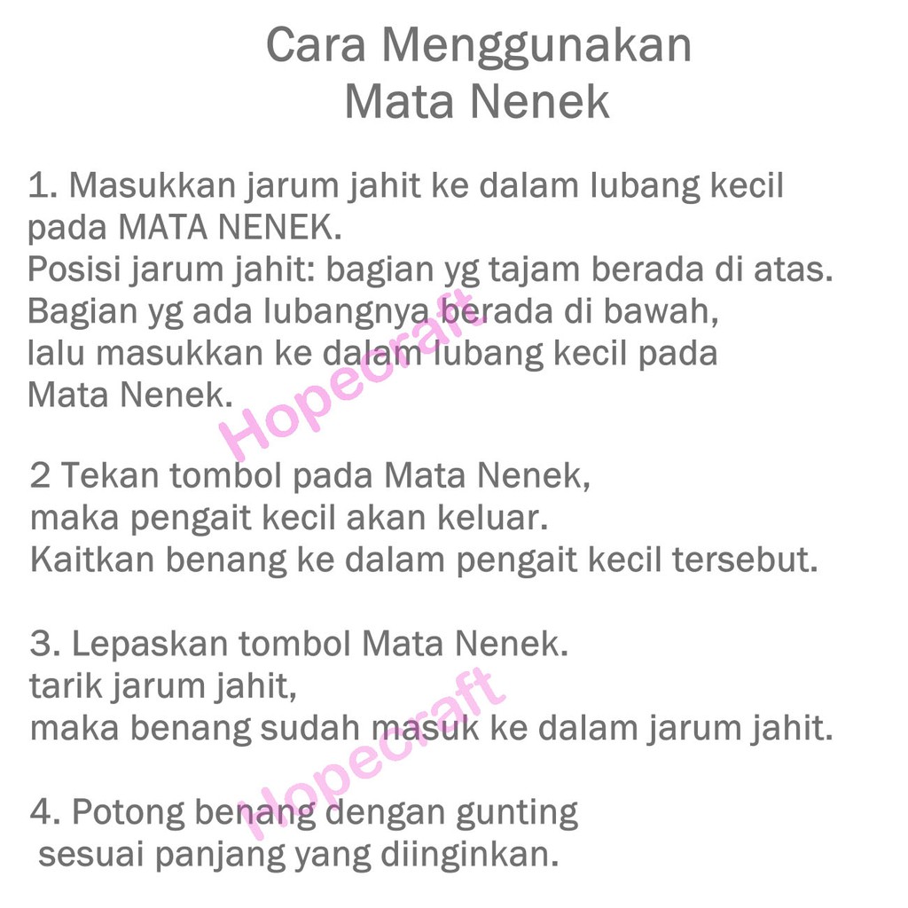 Mata Nenek / Alat Memasukkan Benang