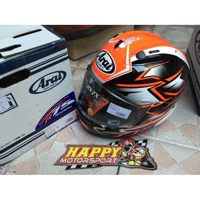 HELM FULLFACE ARAI RX7X GHOST RED ORIGINAL JAPAN DOT SIZE M L XL