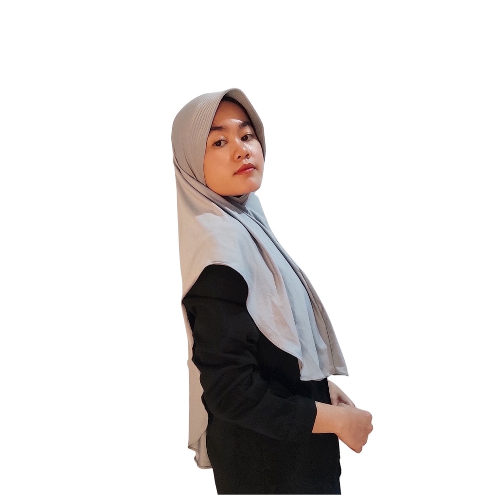 Hijab Instan Jersey | Khimar Jersey Pinguin | Kerudung Sport ukuran L