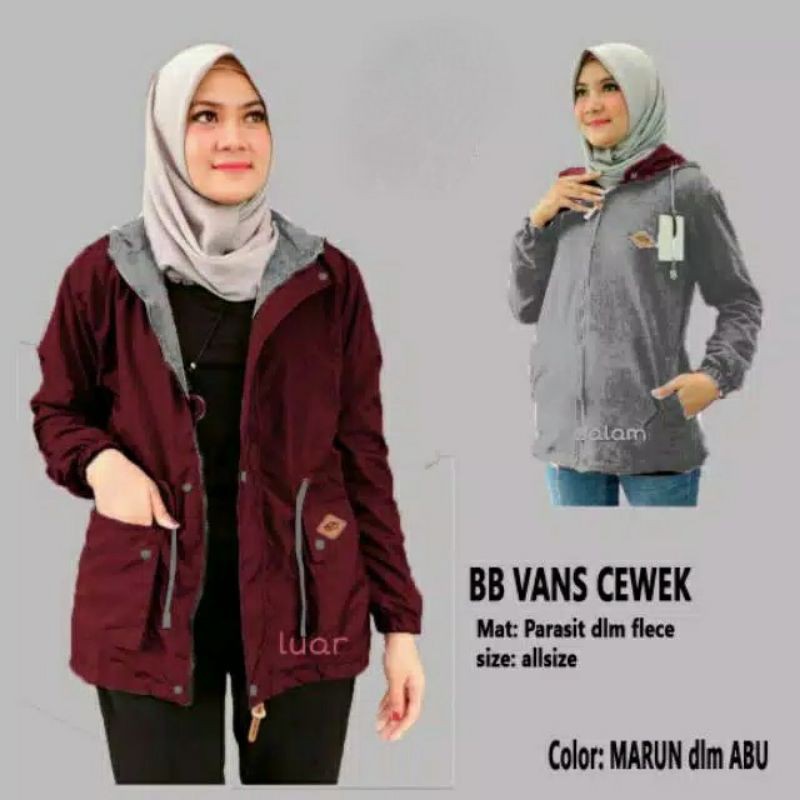 Jaket Sepeda Wanita Jaket Motif Printing/Jaket Goews-BB cw maroon abu