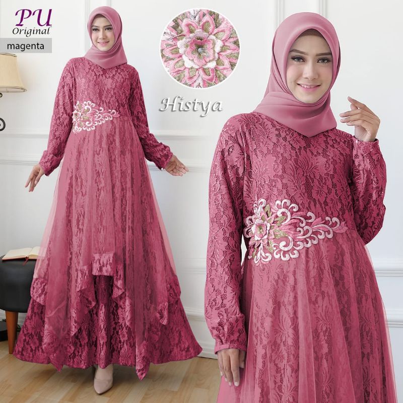 Histya Gamis Pesta Brukat Mewah Histya Gamis Pesta Muslimah