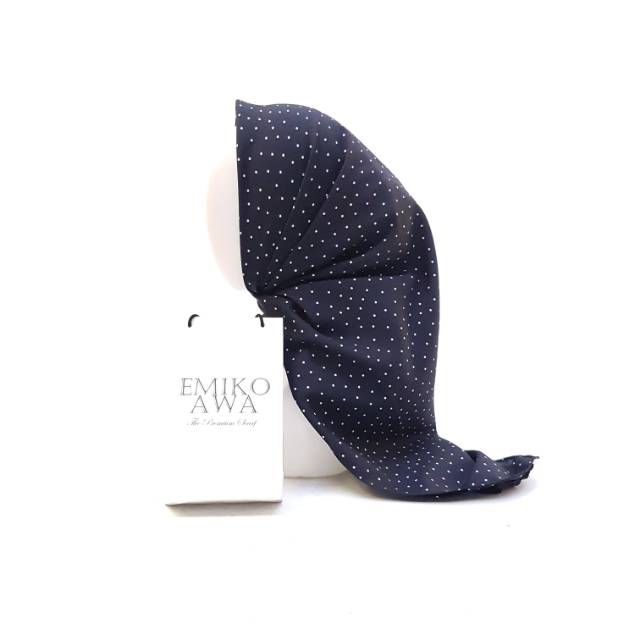 Emikoawa polka navy - Hijab segi4 / hijab segiempat | Shopee Indonesia