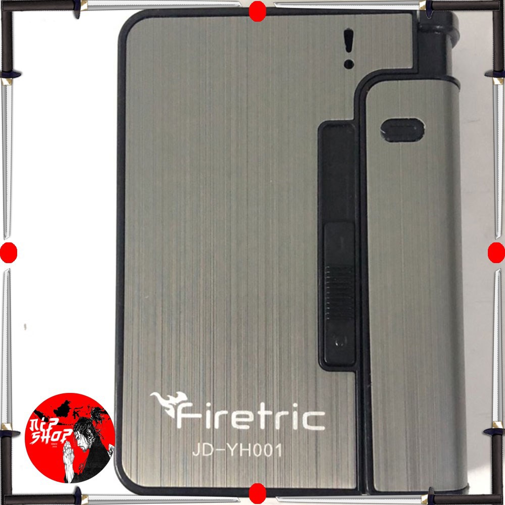 Firetric Kotak Rokok Fashion Bungkus Metal Case with Lighter Korek Api Slot