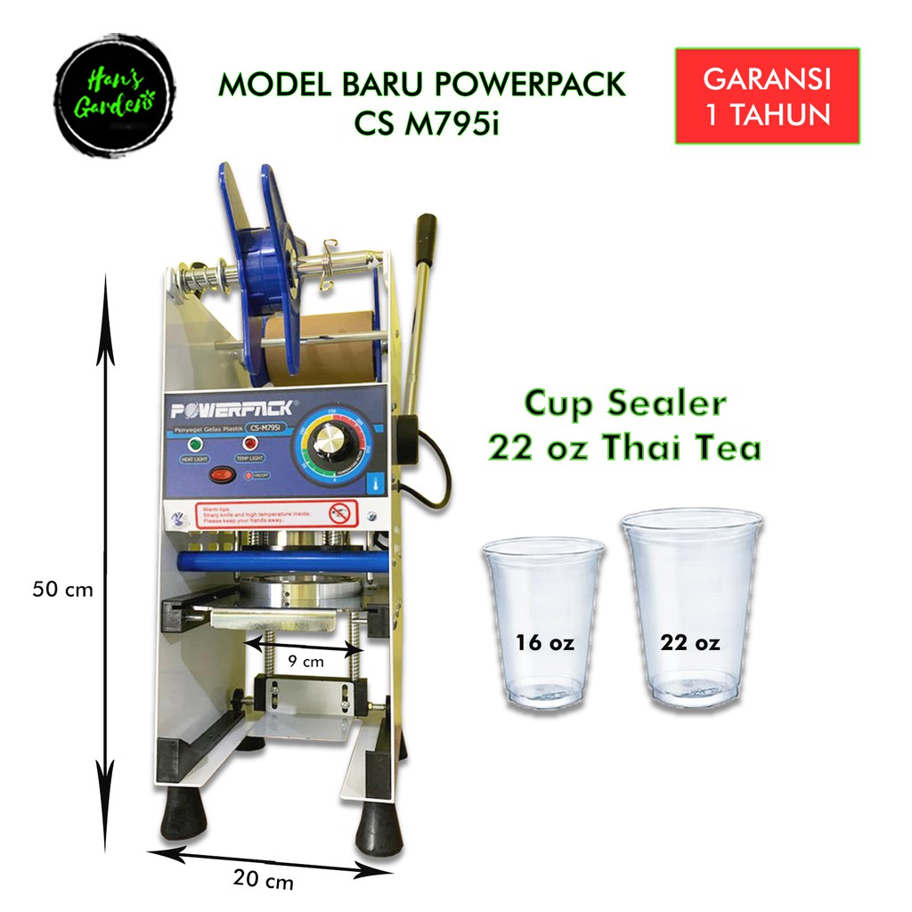 Cup sealer khusus gelas 22 oz POWERPACK CS M795 i