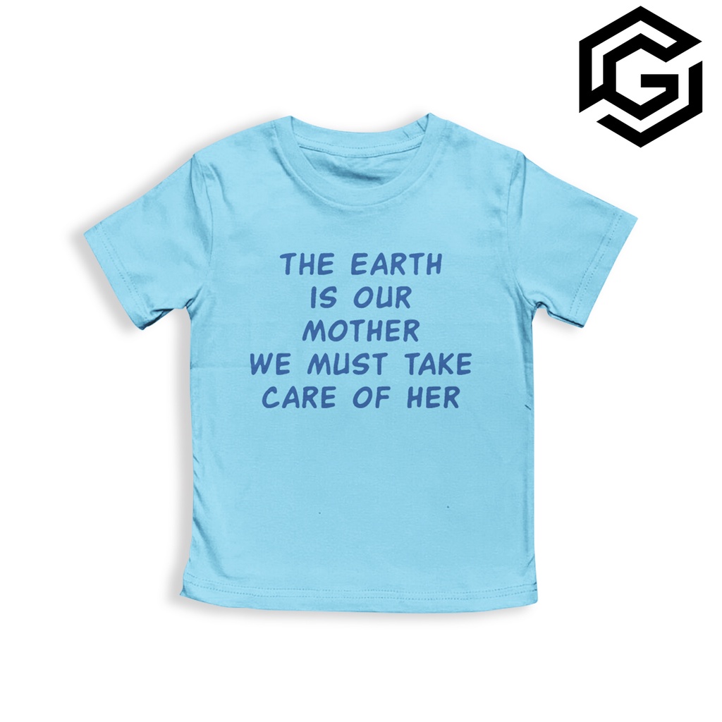 Kaos Distro Anak Laki-Laki Dan perempuan 1-10 Tahun Unisex Motif Mother Earth