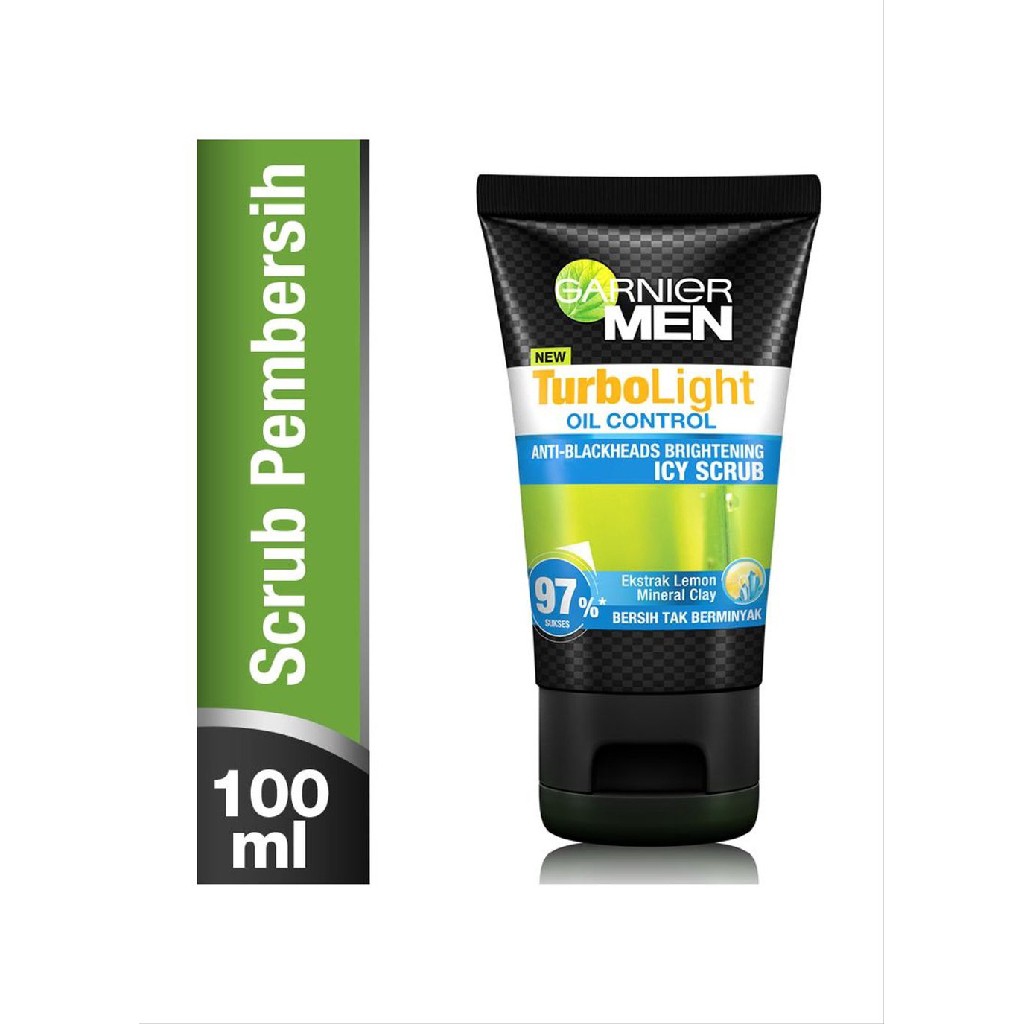 GARNIER MEN TURBOLIGHT OIL CONTROL ICY SCRUB SABUN WAJAH PRIA ANTI MINYAK