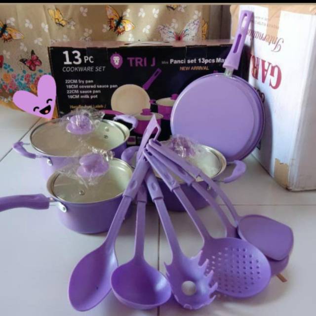 Panci Cookware Set 13 Pcs / Panci Teplon Tebal Anti Lengket*