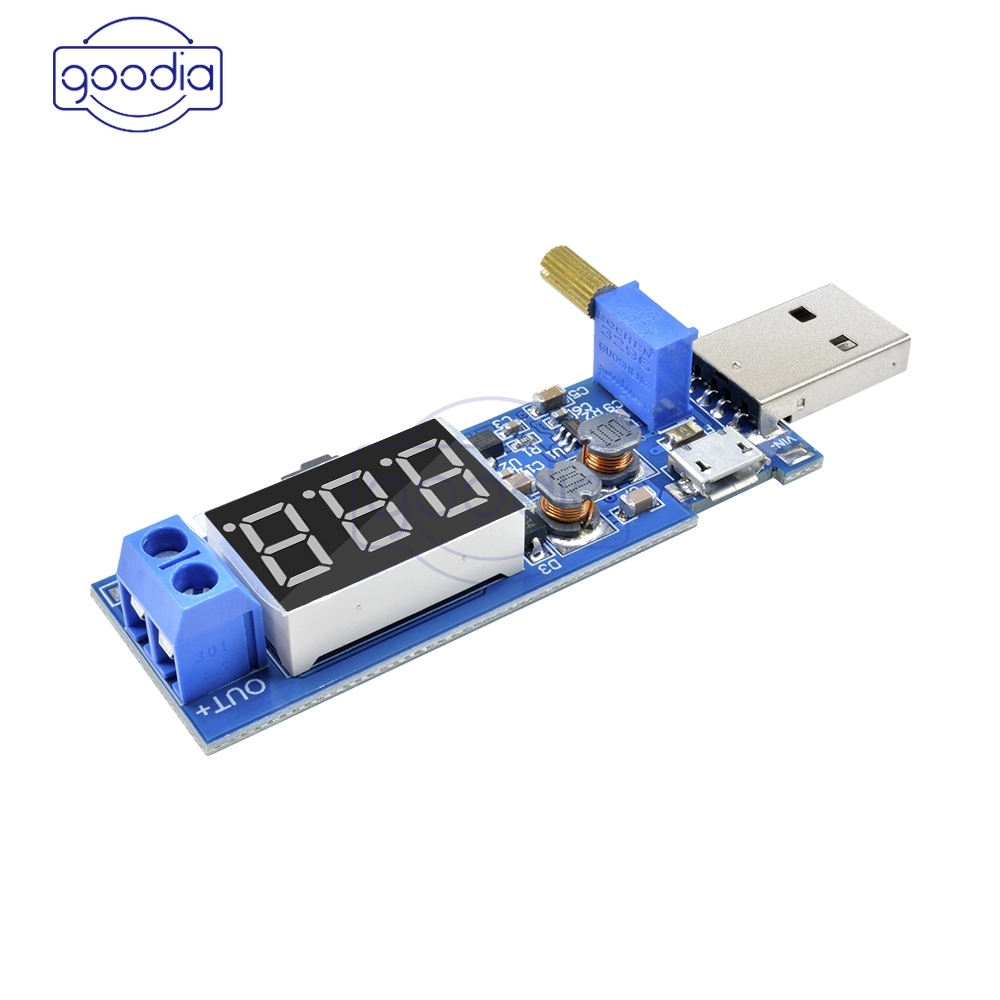 Modul Konverter Dc-Dc Usb Step Up/Down Adjustable 5v Ke 1.2v-24v Untuk Power Supply