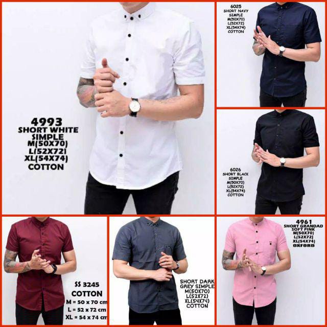 Kemeja Lengan pendek Kemeja polos  Kemeja slimfit casual / kemeja termurah