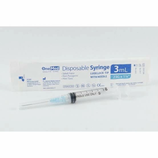 Onemed Dental disposable needle syringe 3ml jarum suntik 3cc