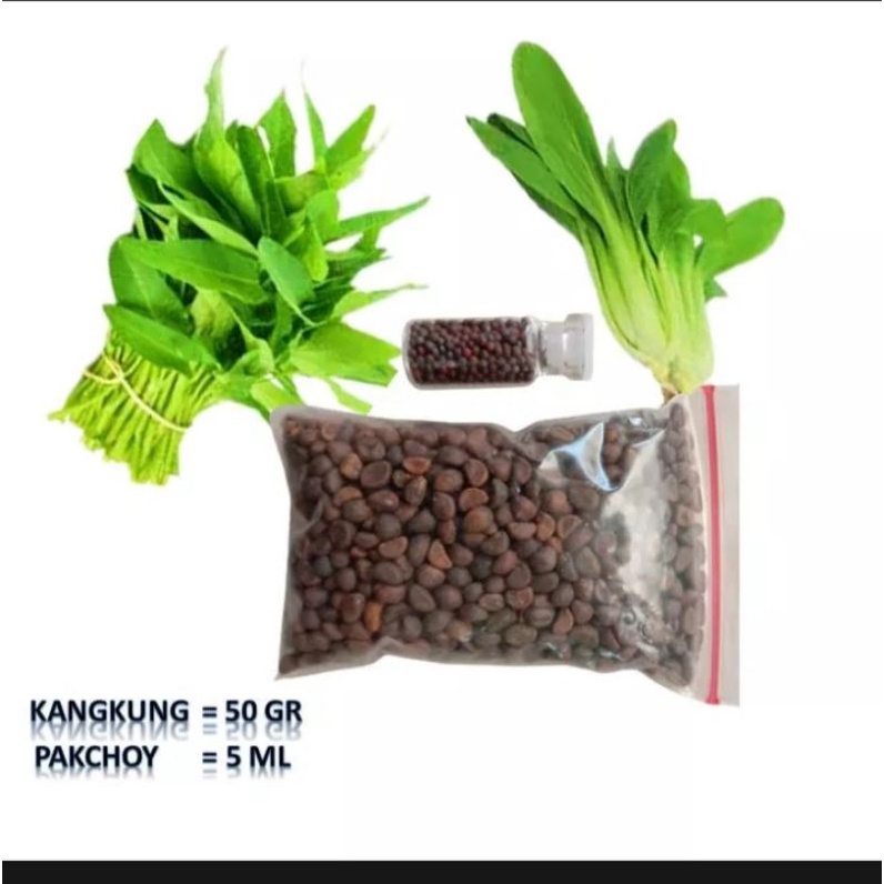 

paket biji kangkung 50 gr dan pakchoy 5 ml