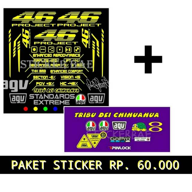 PAKET STICKER CUTTING 46 PROJECT FULL SET BIASA DAN STICKER VISOR