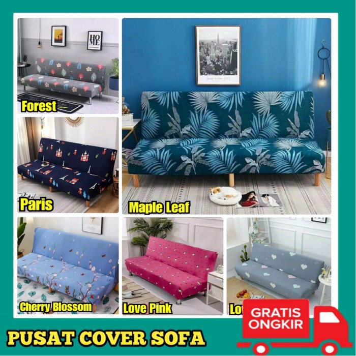 Cover sofa bed motif sarung sofa bed informa stretch elastis