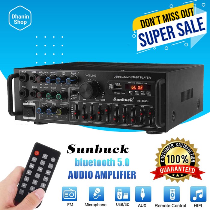 Jual Power Amplifier Amplifer Ampli Bluetooth Karaoke Class D Sunbuck ...