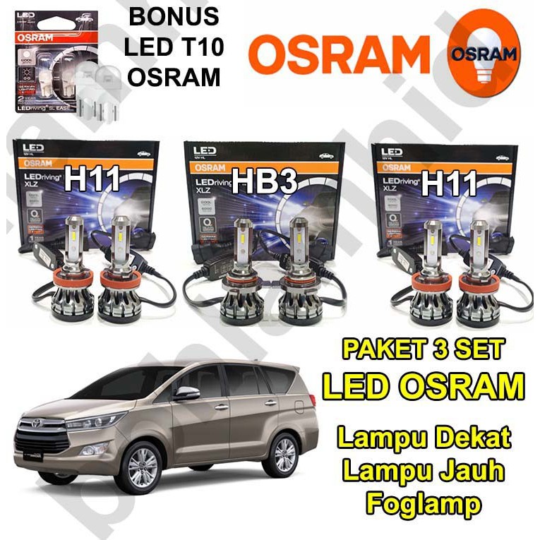 Paket 3 Set LED Innova Reborn OSRAM XLZ 3.0 Lampu Dekat + Jauh + Foglamp