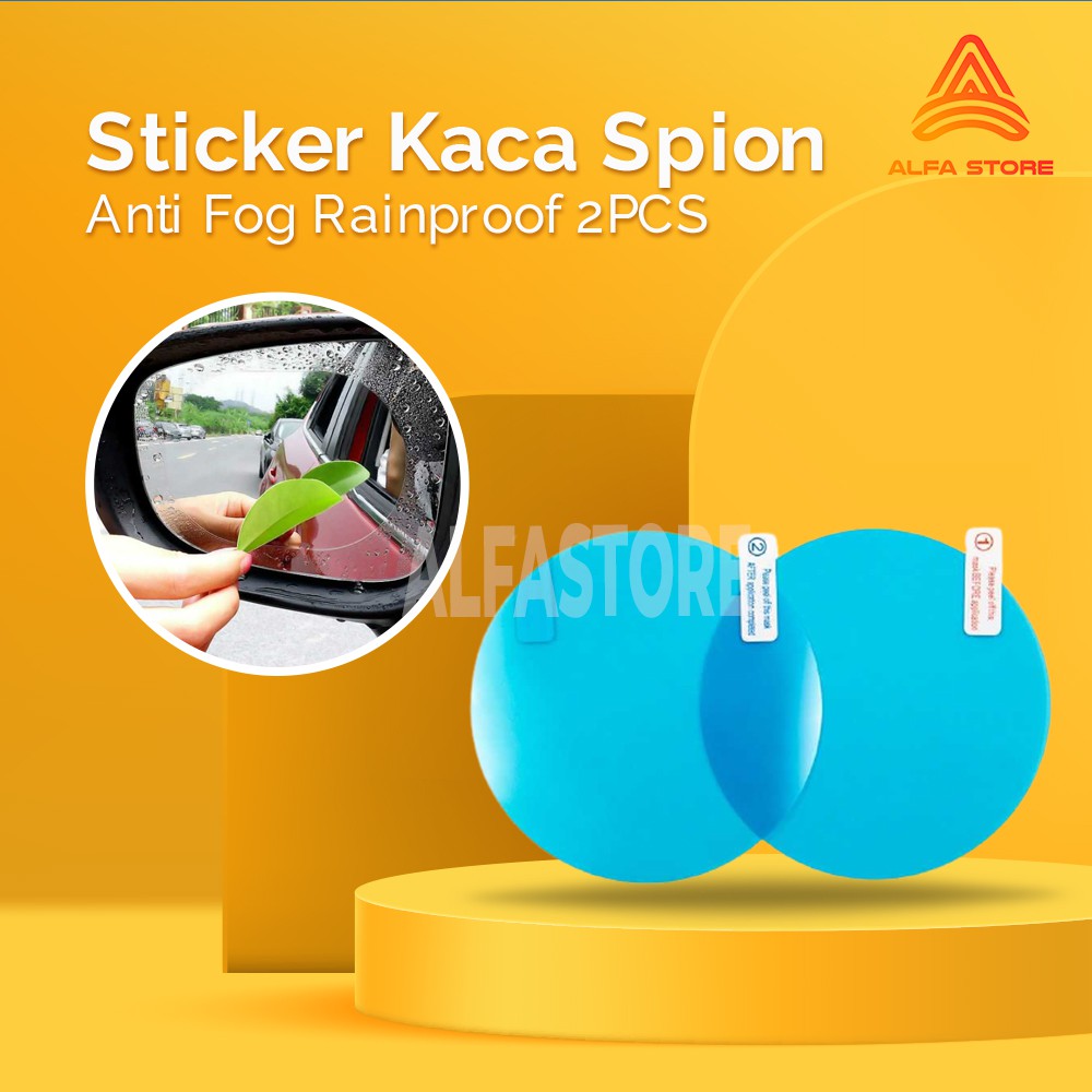 Sticker Kaca Mobil Anti Embun Air Hujan Screenguard Kaca Spion Mobil Fog RainProof film 2 Pcs