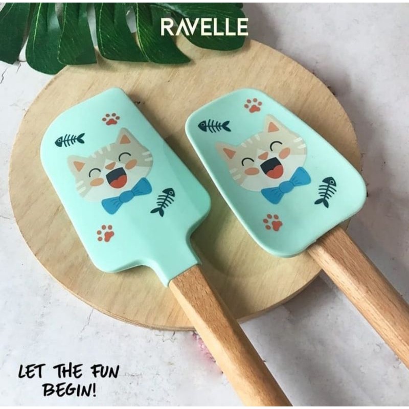 Jual RAVELLE CAT Spatula Silikon Food Grade Tahan Panas 1 Set Isi 2 Pcs