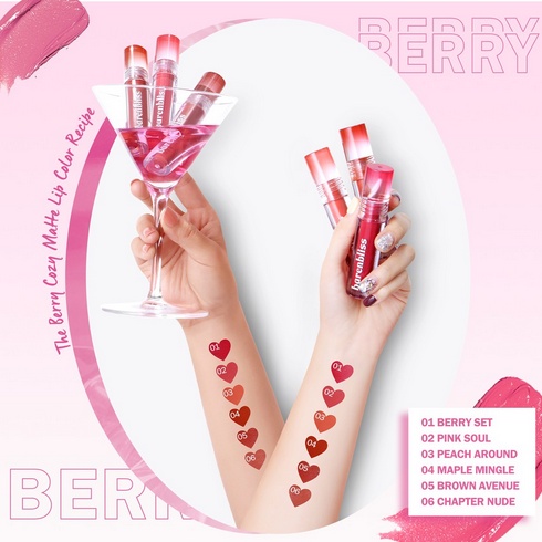 BNB barenbliss Cherry makes cheerful lip velvet | Berry Makes Comfort Lip Matte | Peach makes perfect lip tint Kosmetik Korea Lipcream Liquid Matte Make Up Lipstick Pigmented Lip Stain Glosslip tint, lip cream, lipstick bnb