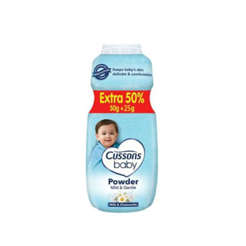 Cussons Baby Powder Extra 15g (35g + 15g) dan 50% (50g + 25g) Bedak Bayi