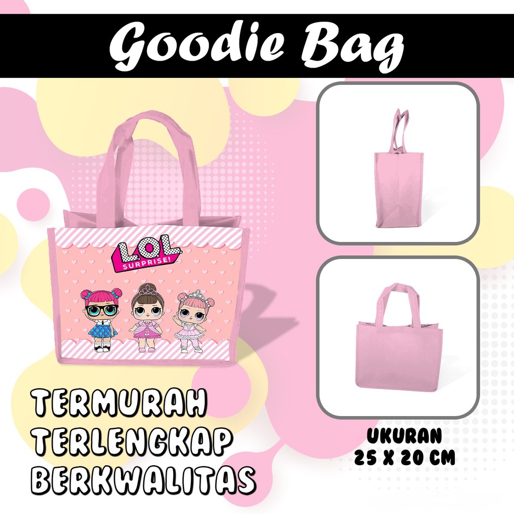 

Tas Goodie Bag Custom Cartoon LOL Souvenir Ulang Tahun Aqiqah Foto Kartun Anak Lucu