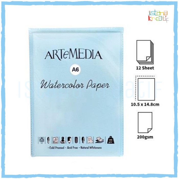 

Sketsagambar- Artemedia Watercolor Paper A6 | 12 Lembar -Buku-Gambar-Sketsa.