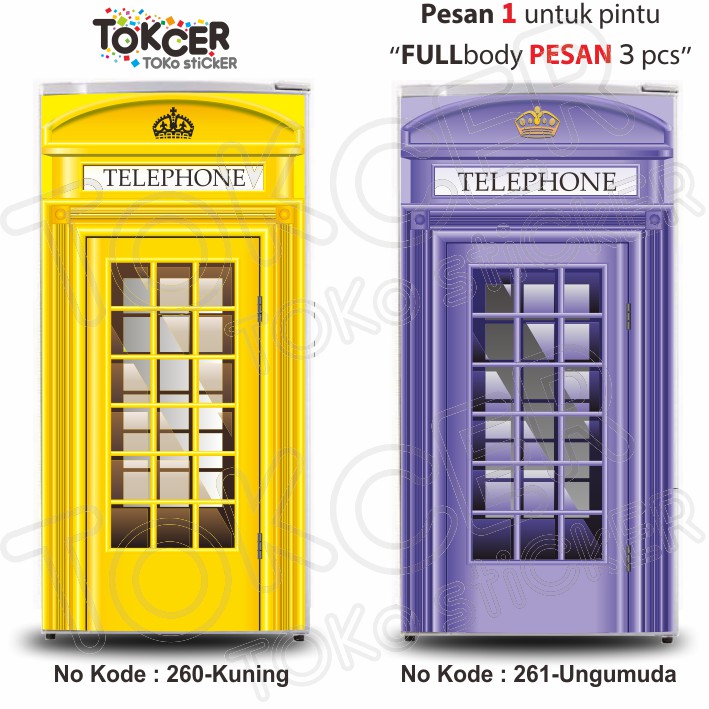 Stiker Kulkas 1 Pintu dan 2 Pintu BOX TELEPHONE